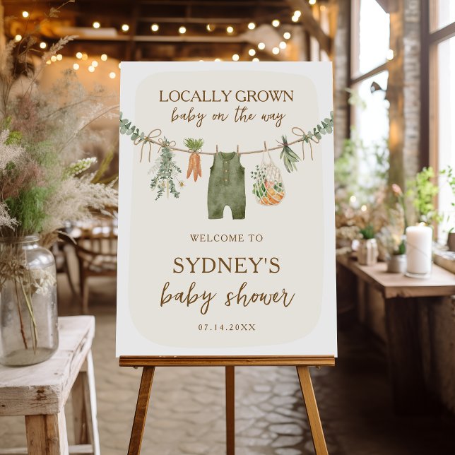 Locally Grown Farmer's Market Baby Shower Welcome  Foam Board (Creator Uploaded)