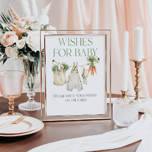 Locally Grown Farmers Market Baby Shower Wishes Poster