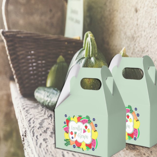 Locally Grown Farmer's Market Birthday Favor Boxes (Creator Uploaded)