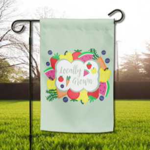 Locally Grown Farmer's Market Birthday Garden Flag