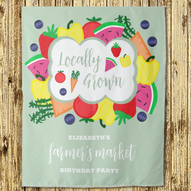 Locally Grown Farmer's Market Birthday Tapestry (Creator Uploaded)