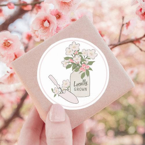 Locally Grown Farmers Market Blossoms  Classic Round Sticker