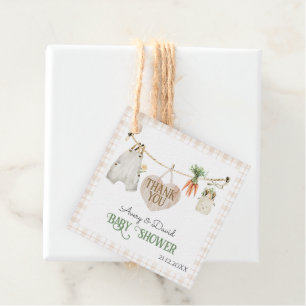Locally Grown Farmers Market Boho Baby Shower Favor Tags
