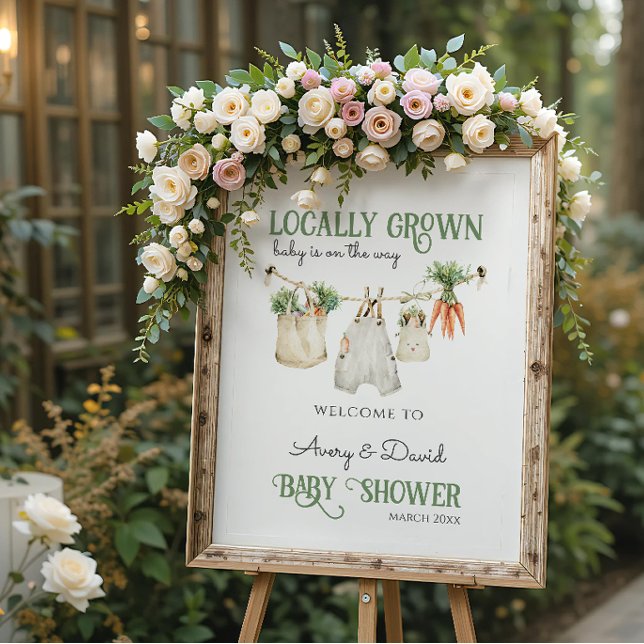 Locally Grown Farmers Market Boho Baby Shower Foam Board (Creator Uploaded)