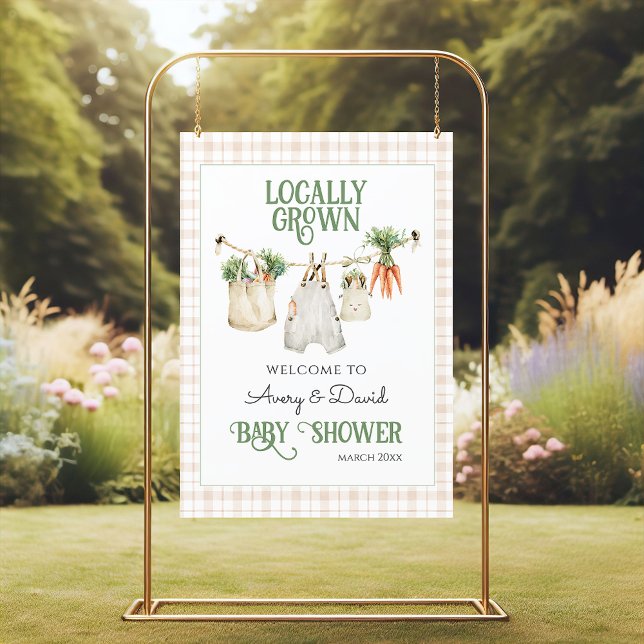 Locally Grown Farmers Market Boho Baby Shower Foam Board (Creator Uploaded)