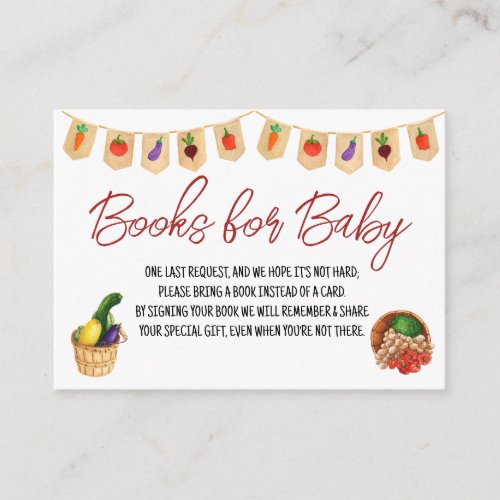 Locally Grown Farmers Market Books for Baby  Enclosure Card