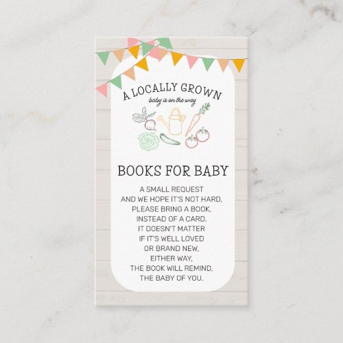 Locally Grown Farmers Market Books For Baby Enclosure Card