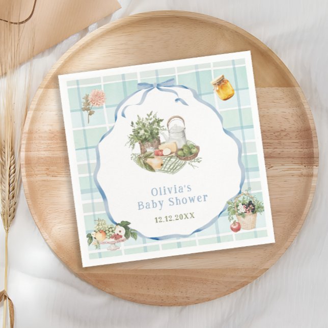Locally Grown Farmers Market Boy Baby Shower Napkins (Creator Uploaded)