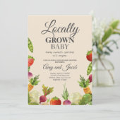 Locally Grown Farmers Market Couples Baby Shower Invitation (Standing Front)