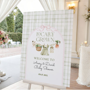 Locally Grown Farmers Market Girl Baby Shower Foam Board
