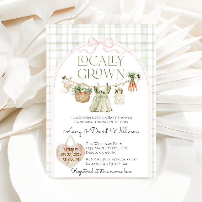 Locally Grown Farmers Market Girl Baby Shower Invitation (Creator Uploaded)