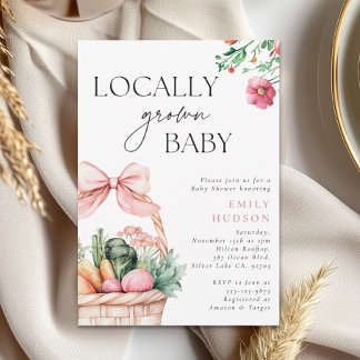 Locally Grown Farmers Market Girl Baby Shower Invitation