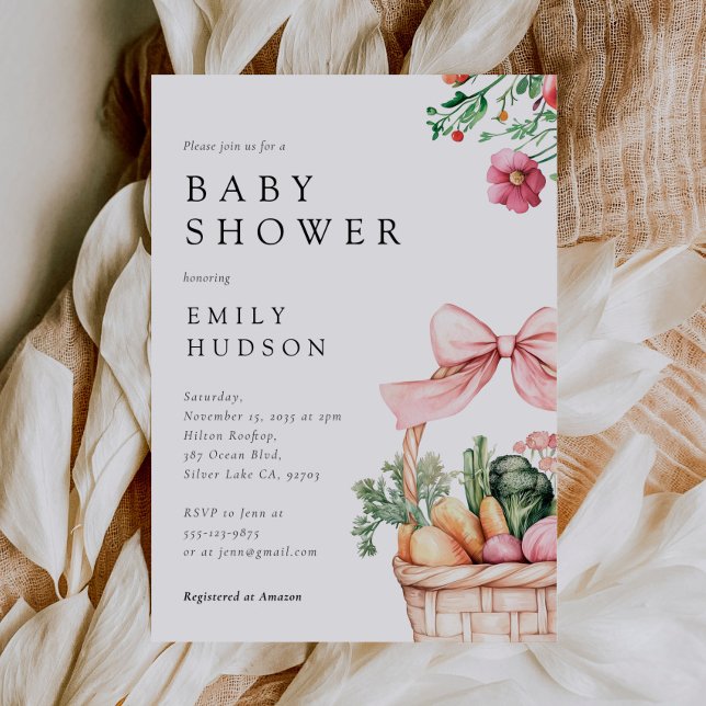 Locally Grown Farmers Market Girl Baby Shower Invitation (Creator Uploaded)