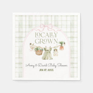 Locally Grown Farmers Market Girl Baby Shower Napkins