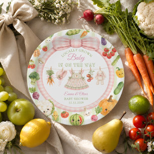 Locally Grown Farmer's Market Girl Baby Shower Paper Plates
