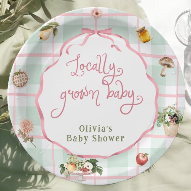 Locally Grown Farmer's Market Girl Baby Shower Paper Plates (Creator Uploaded)