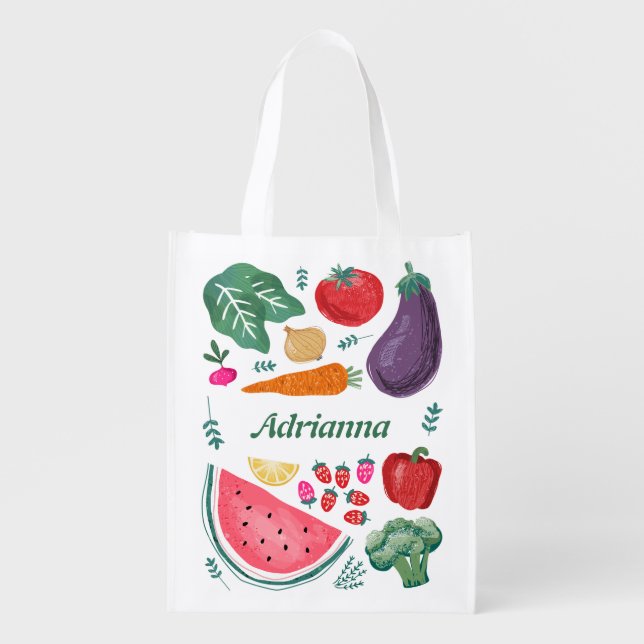 Locally Grown Farmers Market Grocery Bag (Front)