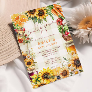Locally Grown Farmers Market Produce Baby Shower Invitation