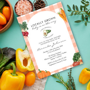 Locally Grown Farmer's Market Rustic baby shower  Invitation