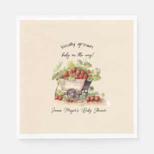 Locally Grown Farmers Market Strawberry Cart Napkins