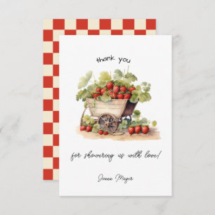 Locally Grown Farmers Market Strawberry Thank You Card
