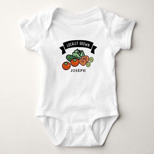 Locally Grown Farmers Market Veggies Baby Bodysuit