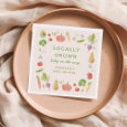 Locally Grown Farmer's Market Veggies Baby Shower Napkins