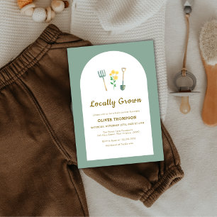 Locally Grown Floral Gardening Baby Shower Invitation