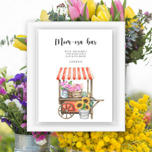 locally grown flowers baby shower - Momosa bar Poster
