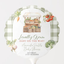 Locally Grown Fresh Market Baby Shower Gingham