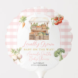Locally Grown Fresh Market Baby Shower Gingham Balloon