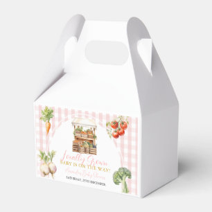 Locally Grown Fresh Market Baby Shower Gingham Favor Boxes