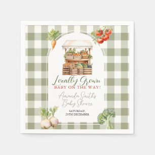 Locally Grown Fresh Market Baby Shower Gingham Napkins