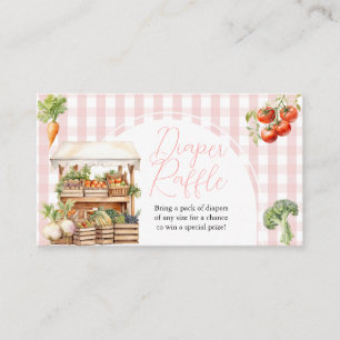 Locally Grown Fresh Market Diaper Raffle Gingham Enclosure Card