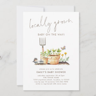Locally Grown Garden Baby Shower  Invitation