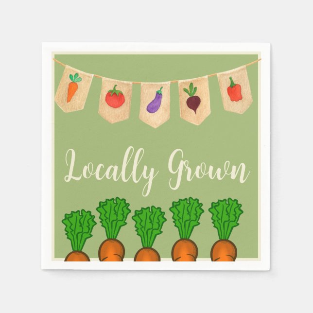 Locally Grown Garden Theme Napkins (Front)