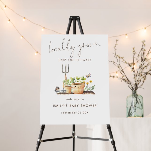 Locally Grown Garden Welcome to Baby Shower  Foam Board (In Situ (Stand))