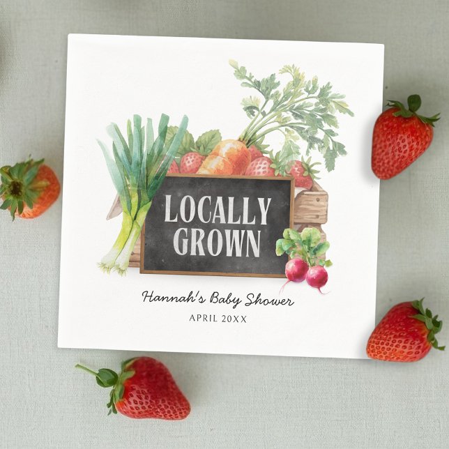 Locally Grown Gender Neutral Baby Shower Napkins (Creator Uploaded)