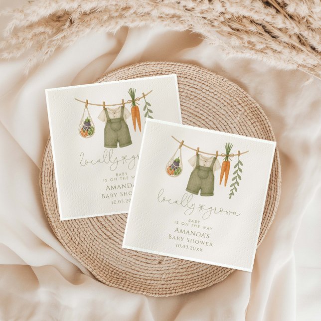 Locally Grown Gender Neutral Baby Shower  Napkins (Creator Uploaded)