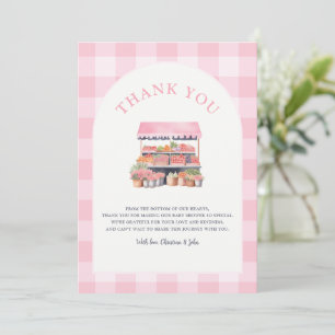 Locally Grown Girl Baby Shower Thank You Card