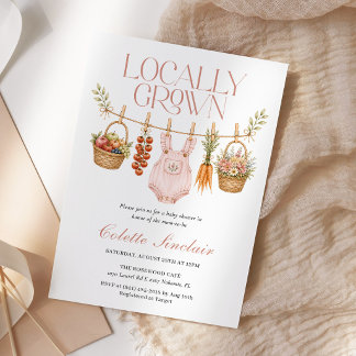 Locally Grown Girl Farmers Market Baby Shower Invitation