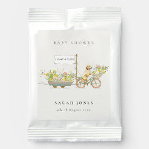 Locally Grown Golden Retriever Floral Baby Shower Lemonade Drink Mix