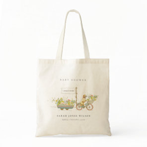 Locally Grown Golden Retriever Floral Baby Shower Tote Bag