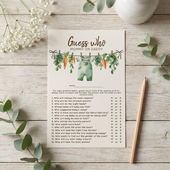 Locally Grown Guess Who Baby Shower Game (Creator Uploaded)