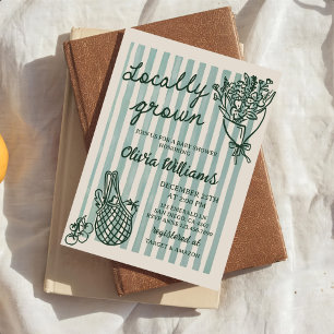 Locally Grown Hand Drawn Baby Shower Invitation