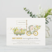 Locally Grown Hedgehog Floral Baby Shower Invite (Standing Front)