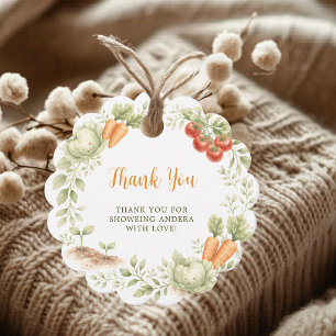 Locally Grown Little Sprout Vegetable Theme Favor Tags