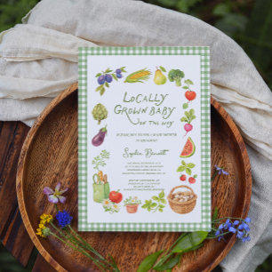 Locally Grown Market Baby Shower Invitation
