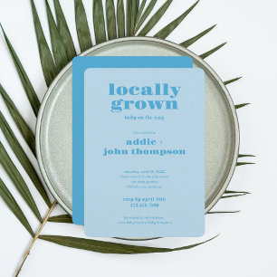 Locally Grown Modern Invitation Colorblock BLUE