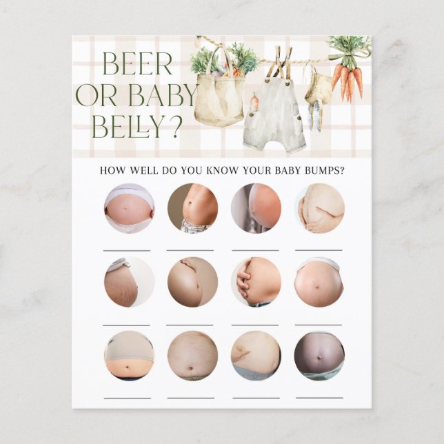 Locally Grown Mom or Dad Baby Shower Game (Front)